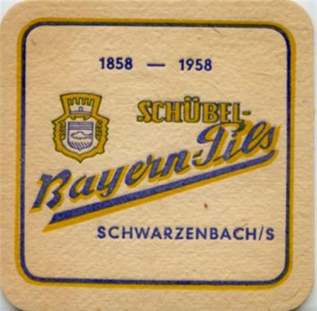 schwarzenbach ho-by schübel 1a (quad185-1858 1958-bayern pils-blaugelb) 